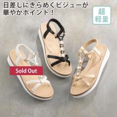 レディースビジュー付サンダル(超軽量)【22.0～25.5cm対応】