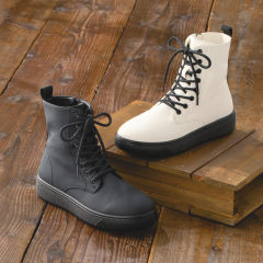 レディースボリュームソールブーツ(サイドファスナー付)【22.0～25.5cm対応】