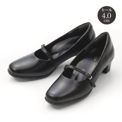 レディースストラップパンプス(撥水)【22.0～25.0cm】ヒール4.0cm