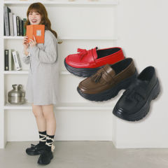 【インフルエンサーコラボ/yukie】レディースタッセルローファー【22.5～24.5cm】