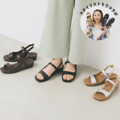 【インフルエンサーコラボ/スタイリストりさ】 レディースストラップサンダル【22.0～25.5cm対応】
