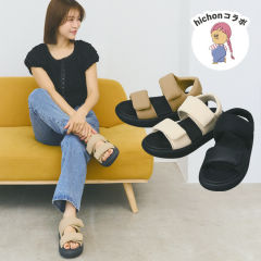 【インフルエンサーコラボ/hichon】 レディースソフトボリュームサンダル【22.0～25.5cm対応】